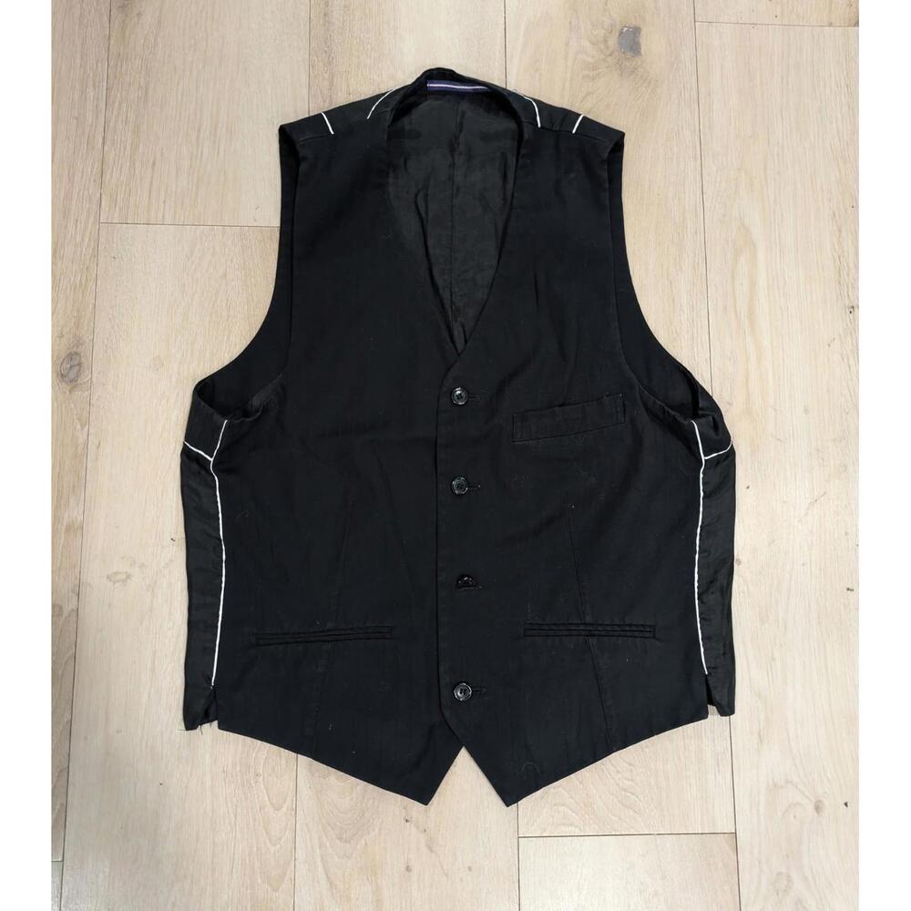 Mens Topman Black 4 Button Front V Neck Formal Sleeveless Vest 40" Chest 101cm
